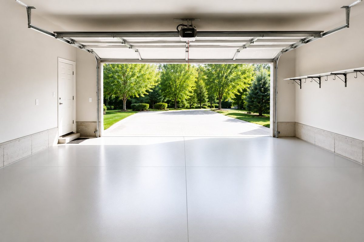 Clean, empty garage after a junk removal and cleanout job